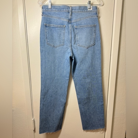 Frank & Eileen Monaghan Button Fly High Rise Raw Hem Straight Leg Mom Jeans 28 - Picture 9 of 16